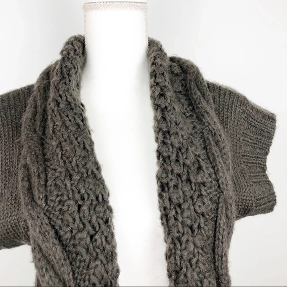 Wow Couture Brown Open Circle Chunky Knit Cardigan - Picture 2 of 8